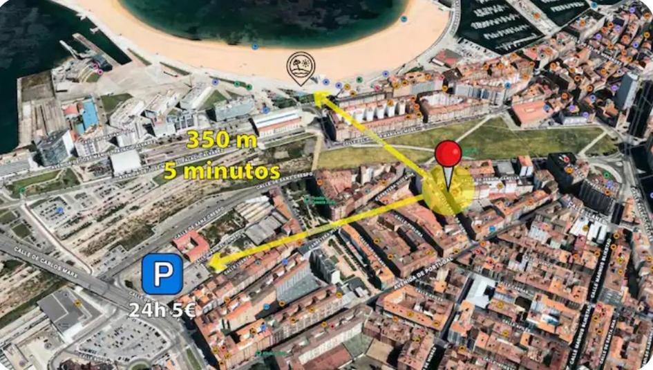 기욘 El Trasgu De Laviada A 300M Playa, Puerto, Acuario 아파트 외부 사진